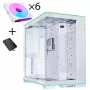 Lian Li O11 Dynamic EVO RGB PC-Enclosure Bundle, Midi-Tower, ARGB, Tempered Glass + 6x UNI FAN SL-INF Reverse Blade Fan - Valge