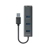 SAVIO USB-A jaotur RJ-45 Gigabit Ethernetiga AK-57 — 3× USB-A + RJ-45, USB 3.2 Gen 1 Micro‑B host, 5 Gbit/s, 4 porti, hall