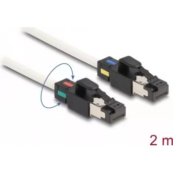 DeLOCK võrgukaabel RJ45 pistik pistikule Cat.6A S/FTP 2 m valge