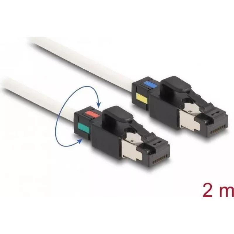 DeLOCK võrgukaabel RJ45 pistik pistikule Cat.6A S/FTP 2 m valge