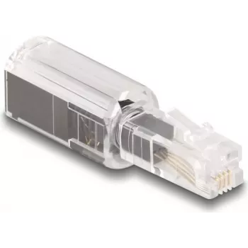 pistikuadapter DeLOCK 88168 RJ10 Must Läbipaistev Kullatud pistikutega
