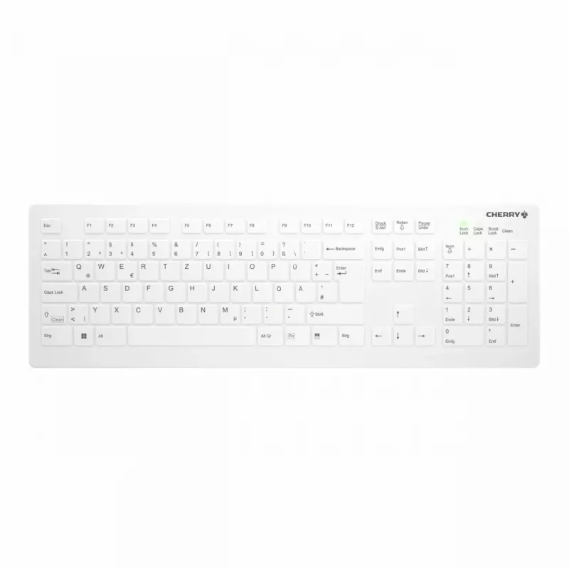 Contour Design Active Key Contour QuickClean Meditsiiniline klaviatuur IP68 täissuuruses juhtmevaba valge DE C8112