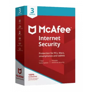 McAfee Internet Security - 3 kasutajat 1 aasta, globaalne
