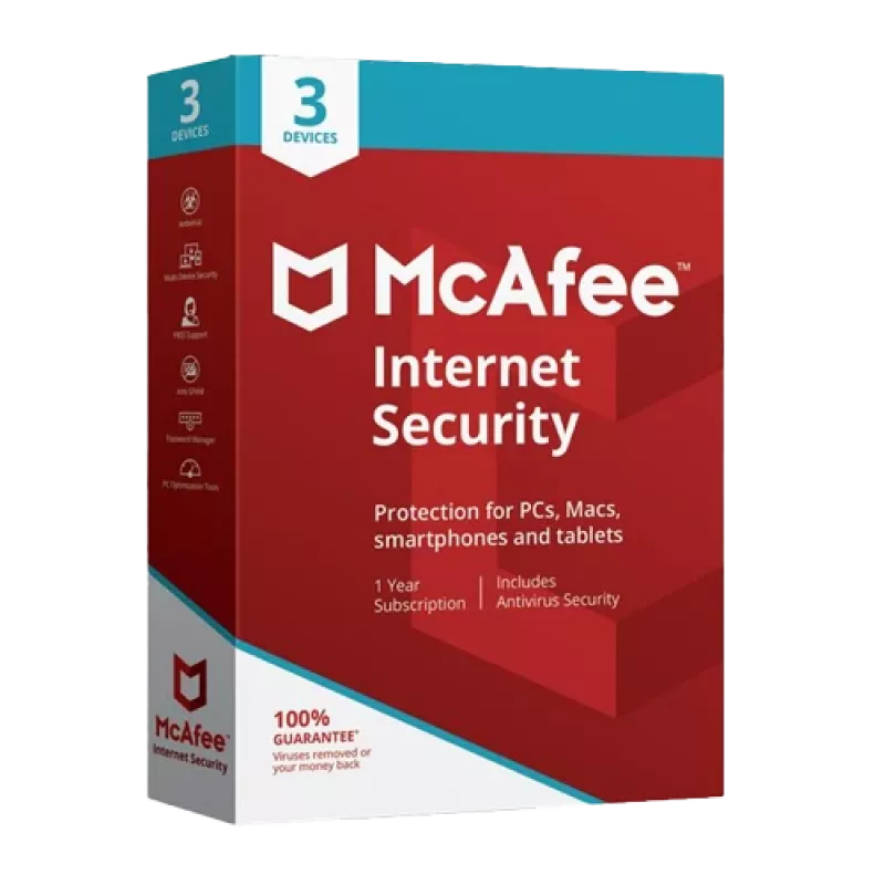 McAfee Internet Security - 3 kasutajat 1 aasta, globaalne