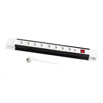Pikendusjuhe LogiLink LPS207 3m 8 vahelduvvoolu pistikupesa must valge