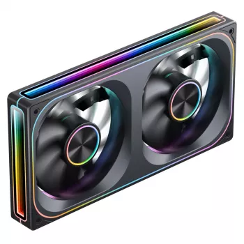 120mmx2 ARGB PWM korpuse ventilaatorid, Jonsbo ZA-240 Infinity Mirror 240mm must