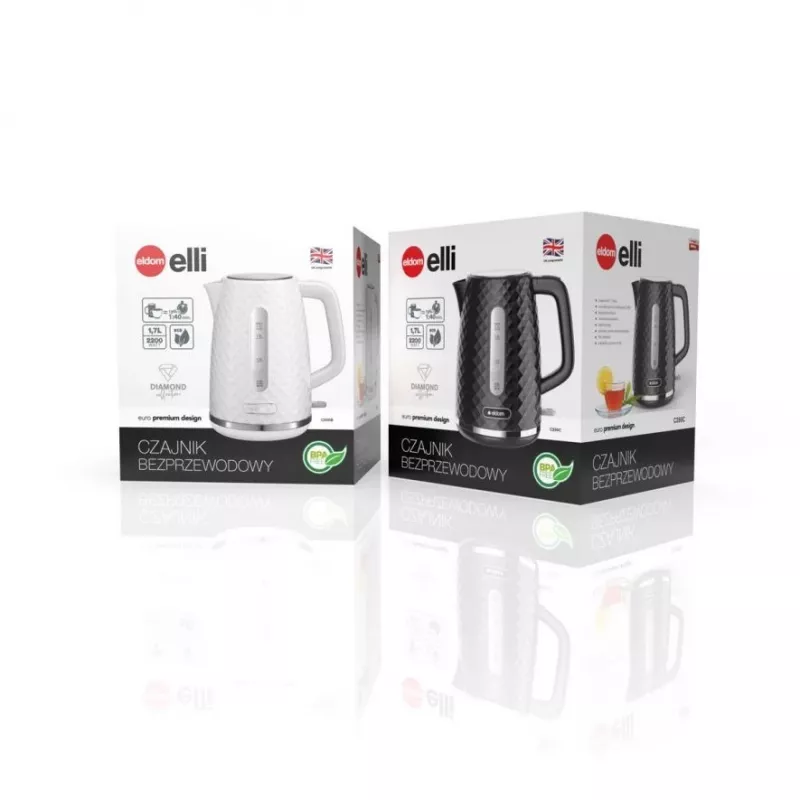 C280C ELDOM Kann ELLI, mahutavus 1,7 l, võimsus 2200 W, must, strix, must