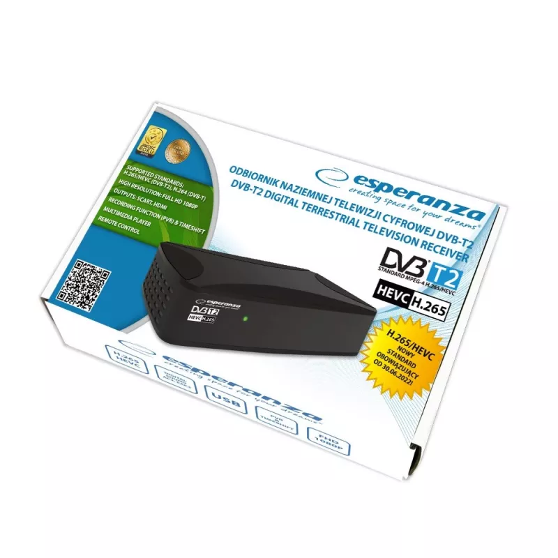Esperanza EV108R TV digiboks kaabeltelevisioonile Must