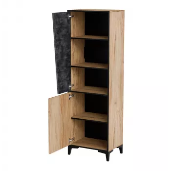 Riiul cama meble OVO 2D raamaturiiul 50×38×182.5 cm tamm/betoon