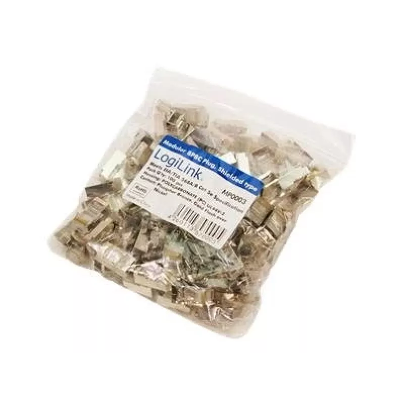 Juhtmepistik LogiLink MP0003 CAT5e Plast Kuldne 100 tk