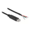 DeLOCK adapterkaabel USB 2.0 Type-A RS-485 jadaliidesele 2 m Must