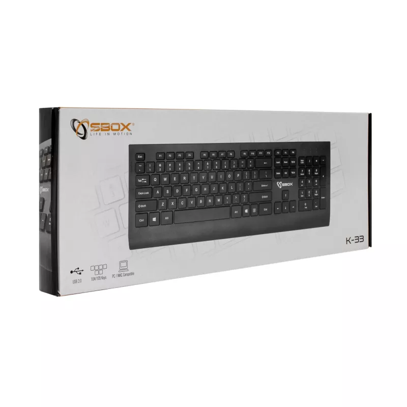 SBOX klaviatuur K-33 US mudel USB ja HDMI portidega