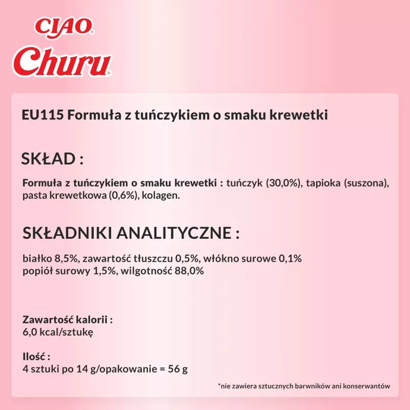 INABA Churu tuunikala ja kreveti maitsega - kassimaiused - 4x14 g