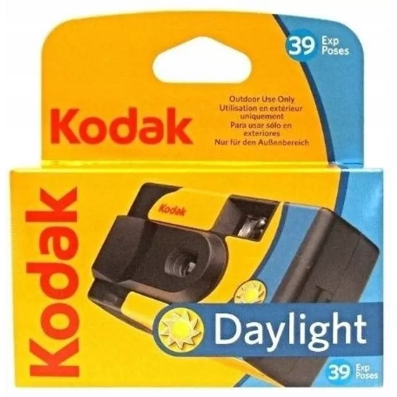 Kodak DAYLIGHT kaamera, ühekordne fotokaamera värvilise filmiga 39 fotot. Sisseehitatud välklamp puudub.