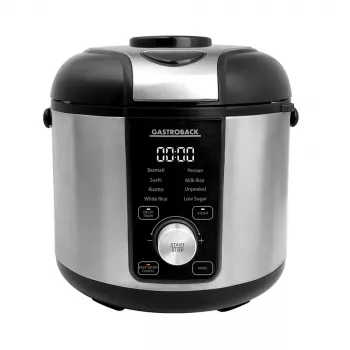 Riisikeetja GASTROBACK Rice Control Low Carb & Steam, 3 L, 450 W, must/roostevaba teras