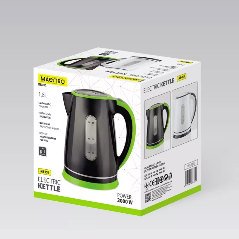 Elektriline kann Maestro MR-058-Must — 1,8 l maht, 2000 W võimsus