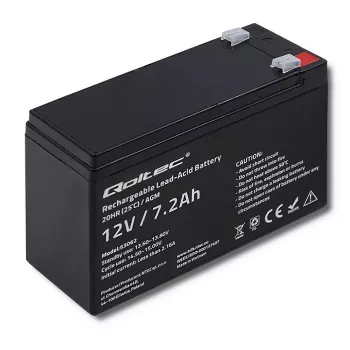 Qoltec 53062 AGM aku | 12V | 7,2 Ah | max 108A