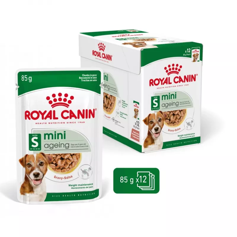 Märg koeratoit Royal Canin Mini Ageing 12+ Adult kotike 85 g — väikesed tõud, linnuliha, seenior