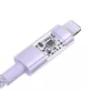 USB-C to Lightning kiirlaadimiskaabel Baseus Gem 1 m 20 W lilla, nailonümbris, 7-kontaktiline Lightning