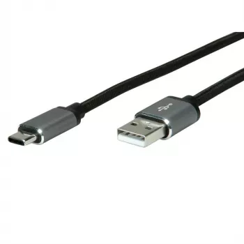 USB-kaabel ROLINE 11029029 USB 2.0 3m USB A USB C Must Hõbedane