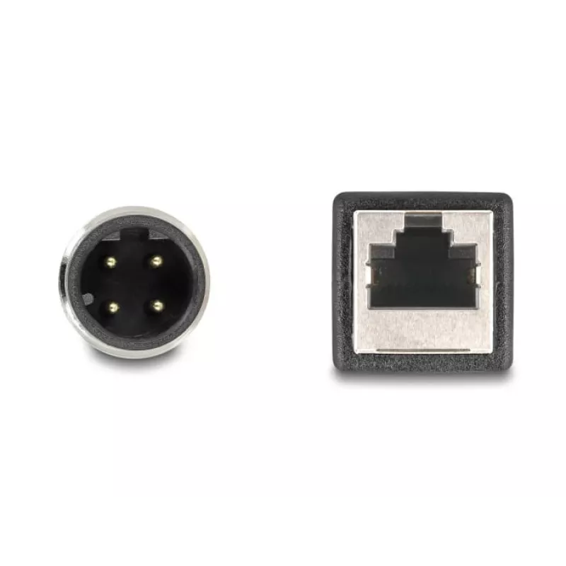 DeLOCK M12 adapterkaabel D-kodeeringuga 4-pin isane RJ45 emasele 50 cm
