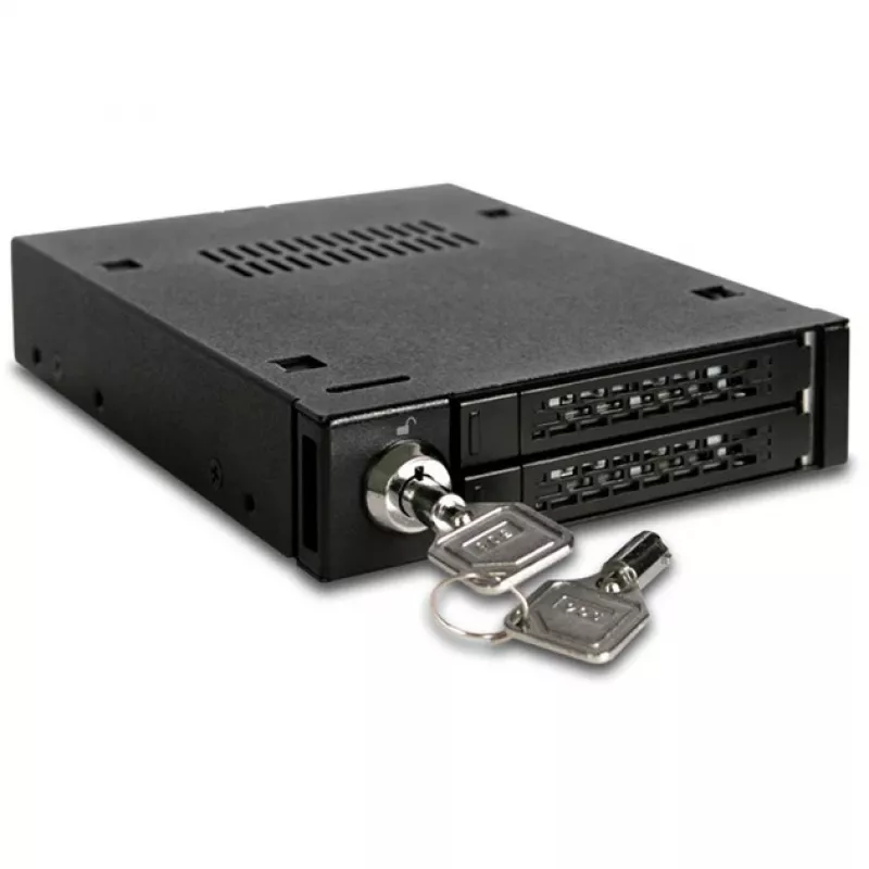 ICY DOCK - ToughArmor - MB992SK-B - SATA - Adapter - 2x 2,5 Zoll > 3,5 Zoll - SATA 6 Gbit/s - Sicherheitsschloss - Metall - LED - bis 9,5 mm Bauhöhe