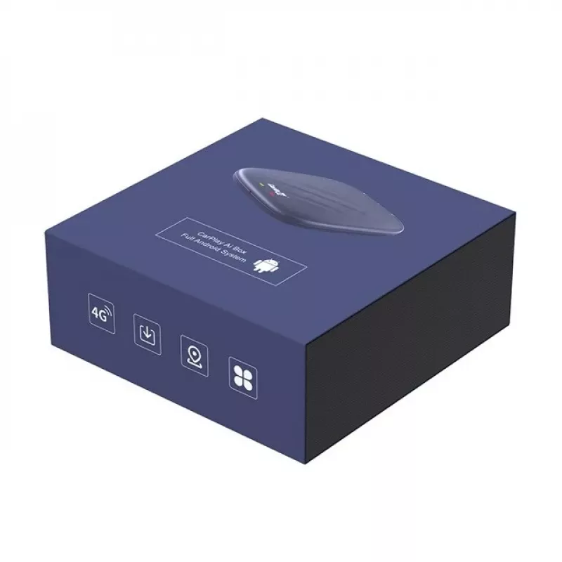CARLINKIT Adapter Wireless AI Box Android 13-ga - 8GB+128GB originaalsetele autoraadiotele, millel on CarPlay, sinine