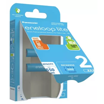 Laetavad patareid PANASONIC ENELOOP LITE AAA 550 mAh 2 tk (BK-4LCCE/2CP)