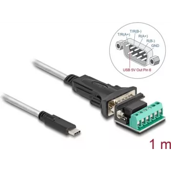 DeLOCK Adapter USB-C – RS-422/485 jadaadapter, isane, 1 m, 5 V