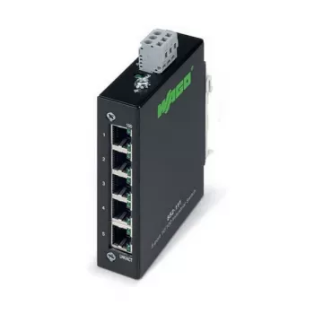 Võrgulüliti Wago 852-111 — 5-pordiline Fast Ethernet (10/100), täisdupleks, 18–30 V DC