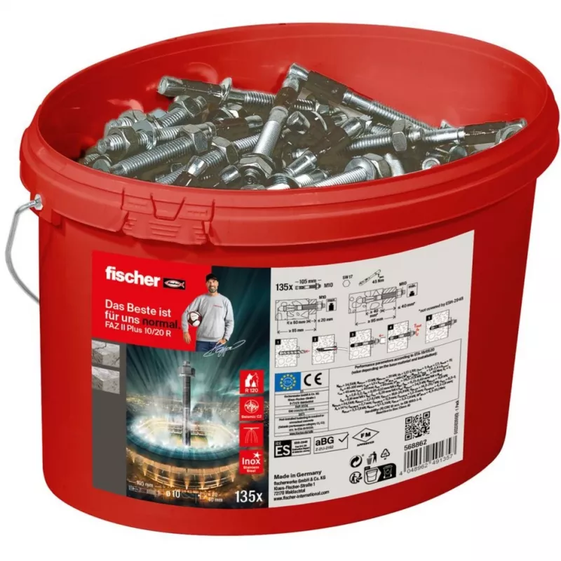 Roostevabast terasest poldiankur FISCHER FAZ II Plus 10/20 R — 135 tk, ämber