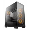 PC korpus DeepCool CG580 4F Midi Tower — ATX/ITX/MicroATX, karastatud klaas, 3×120mm+1×120mm ventilaatorid, 2×3.5-tolline ja 2×2.5-tolline, USB-A×2 USB-C×1, must