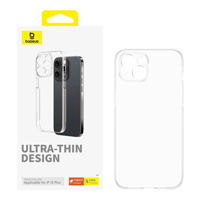 Telefoniümbrise Baseus OS‑Lucent Series iPhone 15 Plus jaoks, läbipaistev, õhuke läbipaistev kaitseümbris