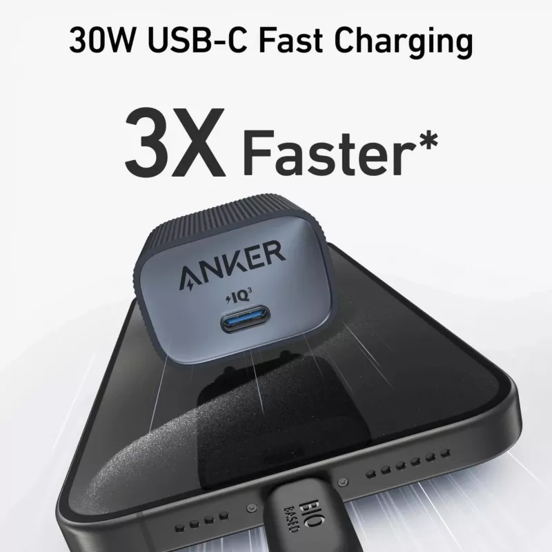 Siselaadija Anker 511 Nano A2337G11 — 30 W USB-C, must