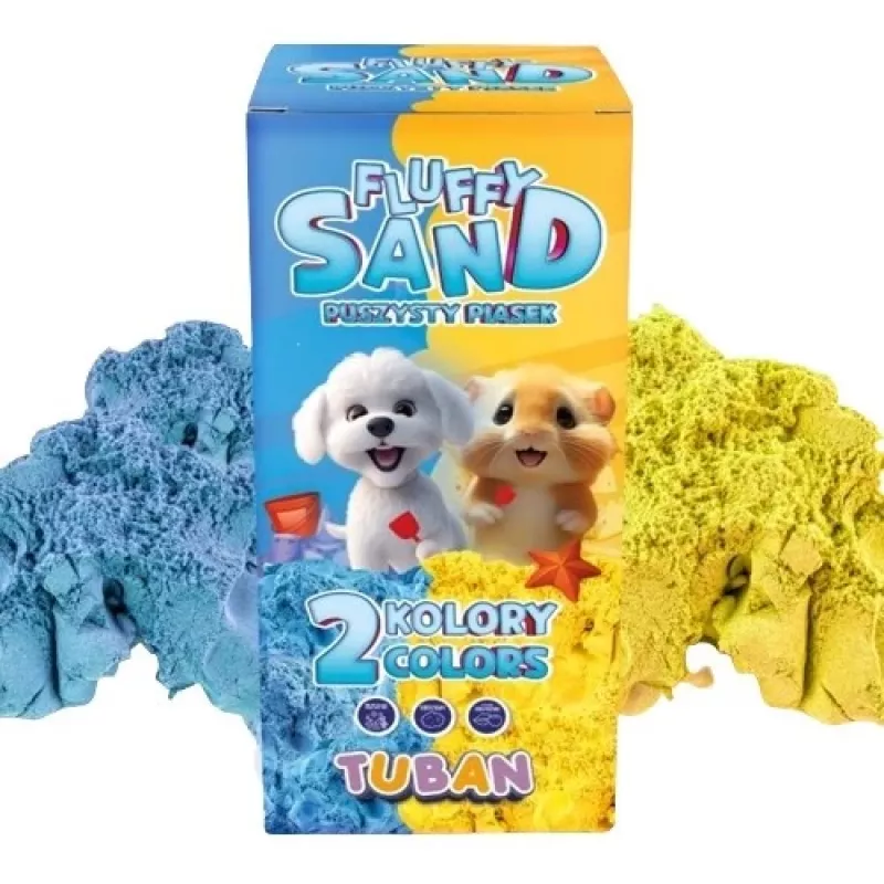 Laste meisterduskomplekt TUBAN Tuban SET FLUFFY SAND – sinine ja kollane, 2 × 70 g, vanus 3+