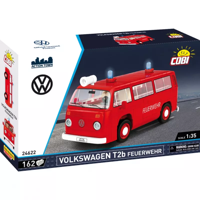 Ehitusmänguasi Cobi Volkswagen T2b tuletõrjeauto 1:35 mõõtkavas, punane