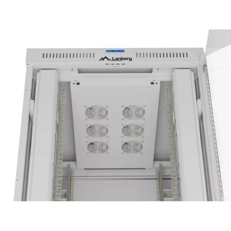 Rack cabinet LANBERG FF01-8047-12SL 47U 800x1000 mm hall, esi- ja tagaklaasukste ning LCD-paneeli ruumiga