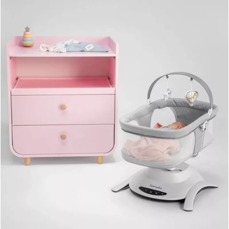 Häll / Kiikhäll Lionelo Bella Set hall Concrete – imiku voodi kiigefunktsiooniga