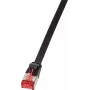 Logilink SlimLine - Patch-kaabel - RJ-45 (M) kuni RJ-45 (M) - 5 m - U/FTP, PiMF - CAT 6 - Vormitud, Konksuvaba, Lame - Must (CF2073S)