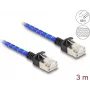 DeLOCK RJ45 võrgukaabel õhuke 3m Cat6A U/FTP sinine