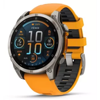 Garmin Fenix 8 3.56 cm (1.4) AMOLED 51 mm Digitaalne 454 x 454 pikslit Puuteekraan Titaan Wi-Fi GPS (satelliit)