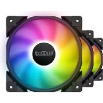 PCCOOLER 120mm HALO-FRGB-3I1 arvutikorpuse ventilaator, 120mm, 1000–2000 RPM, ARGB