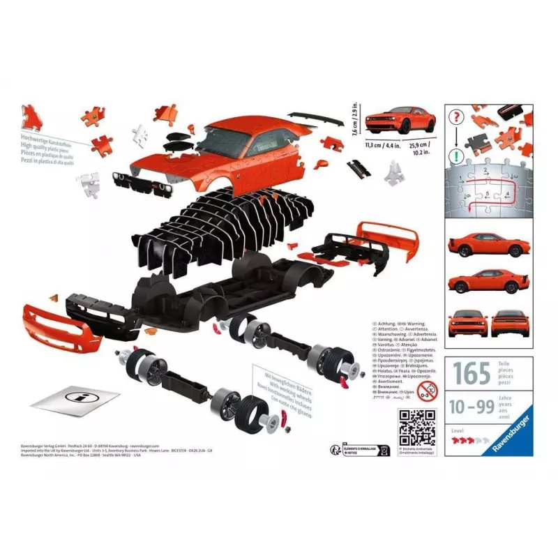 3D pusle Ravensburger Dodge Challenger R/T Scat Pack Widebody 108 tk