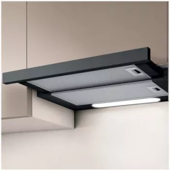 Sisseehitatav pliidikumm Elica Elite 14 LUX 60 BL — 598 mm laius, 368 m³/h õhujõudlus, alumiiniumist rasvafilter, LED, 62 dB