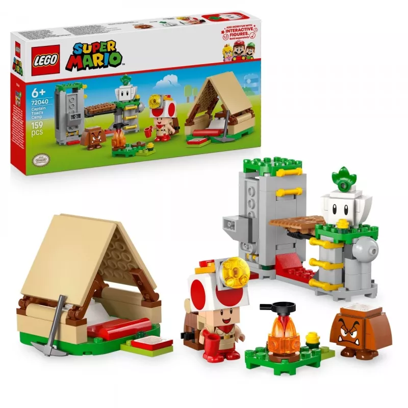 Ehitusmänguasi LEGO Captain Toad's Camp komplekt 72040 interaktiivsete Super Mario funktsioonidega