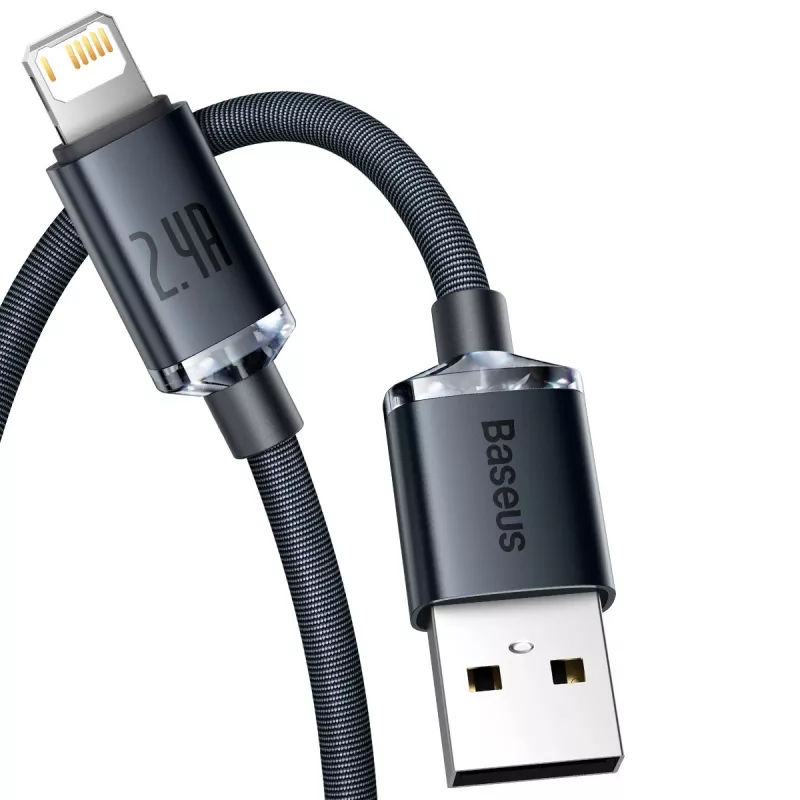 Baseus Crystal Shine kaabel USB-Lightning, 2,4A, 2m (must)