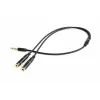 Heliadapter Gembird CCA-417M 2×3,5 mm isane – 3,5 mm emane, 0,2 m, must
