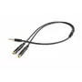 Heliadapter Gembird CCA-417M 2×3,5 mm isane – 3,5 mm emane, 0,2 m, must