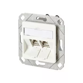 METZ CONNECT BTR C6A Moodul 2 Porti 180° UPk - Ühenduspesa, Süvistatav - RJ-45 X 2 - Puhas Valge, RAL 9010 (130B11D21102-E)