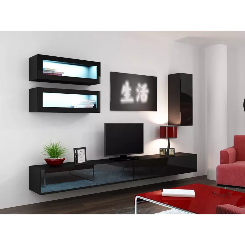 Cama TV-alus VIGO 140 30/140/40 must/must läikiv